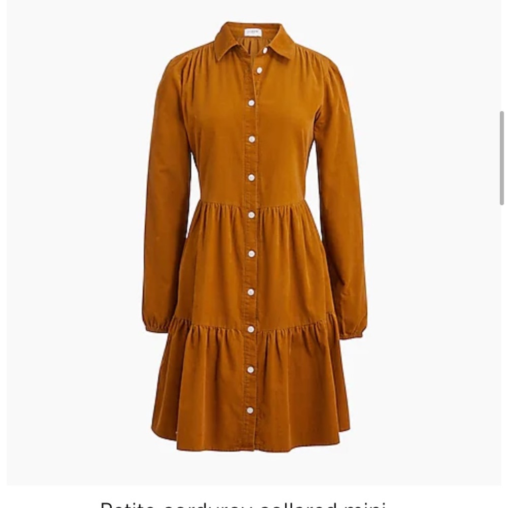 J.Crew Factory Corduroy Collared Mini Shirtdress